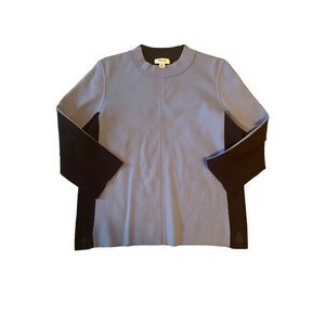 Per se By Carlisle Designer Luxury Mock Neck Color Block Navy Blue Sweater Sz M